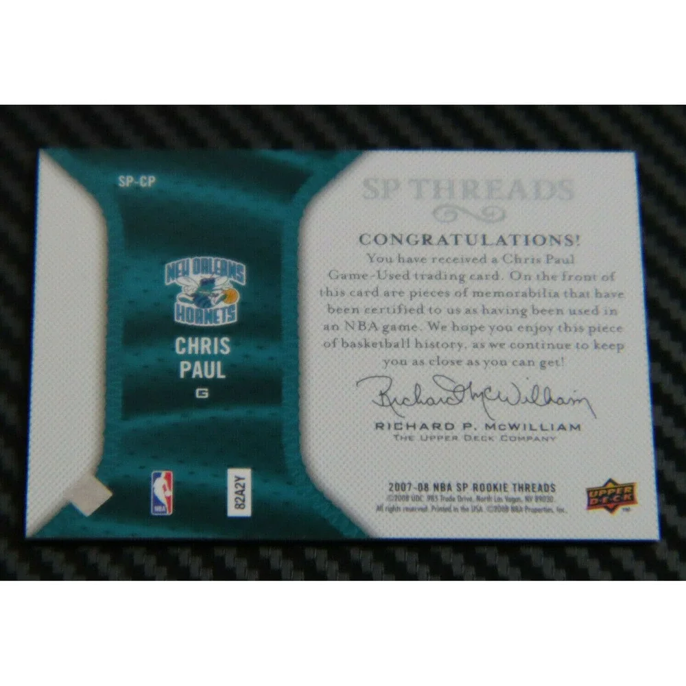 2007-08 SP ROOKIE THREADS CHRIS PAUL  SP‎ THREADS GAME USED JERSEY